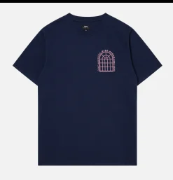 EDWIN T-shirt Sake And Roses Navy< T-shirts