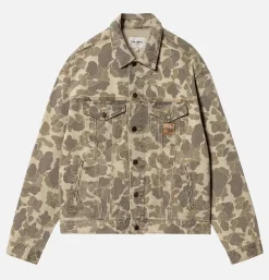 CARHARTT WIP Veste Duck Helston Noire Camo< Vestes