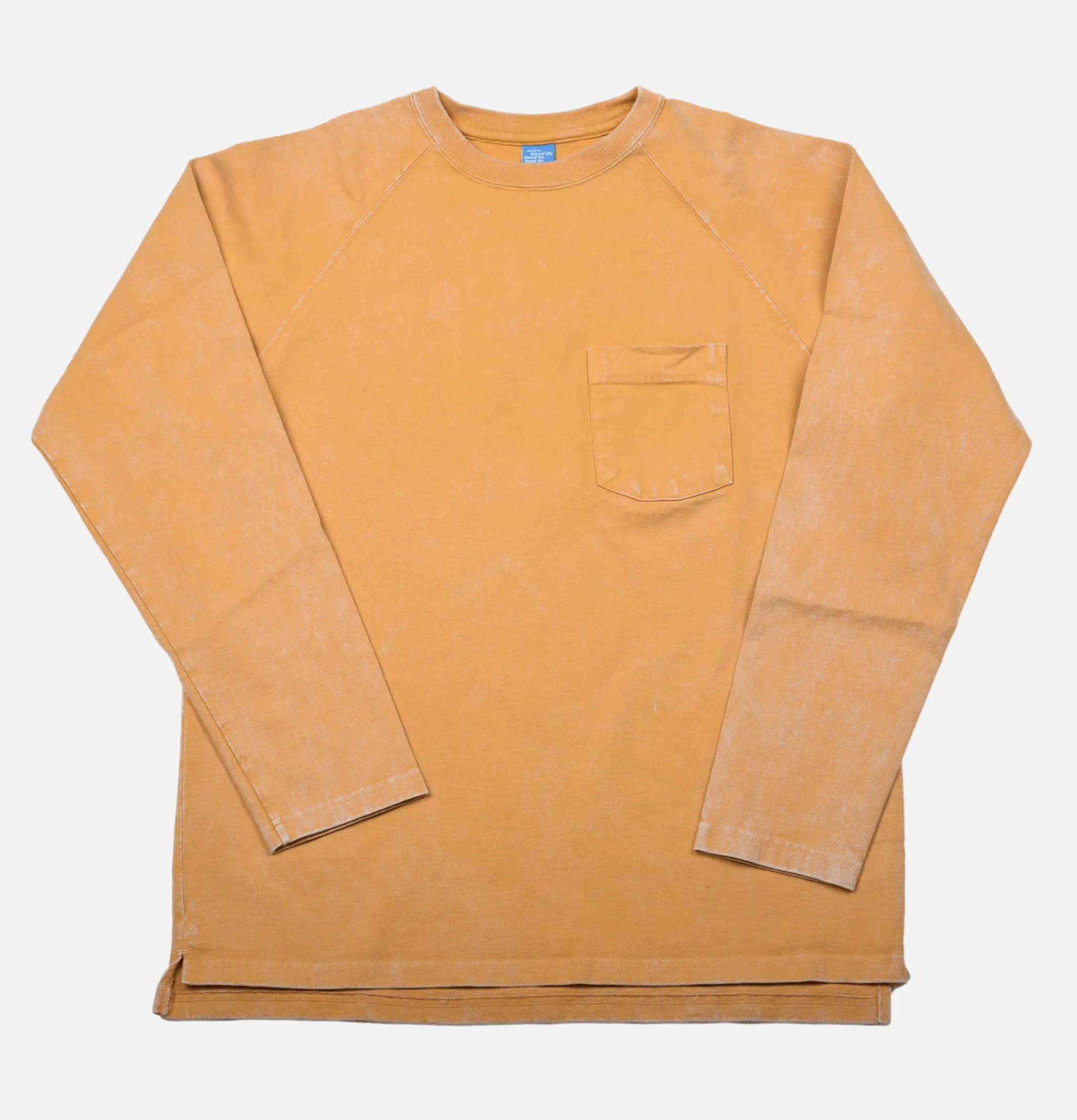 GOOD ON Vintage Dye Ls Raglan Pocket Moutarde< T-shirts