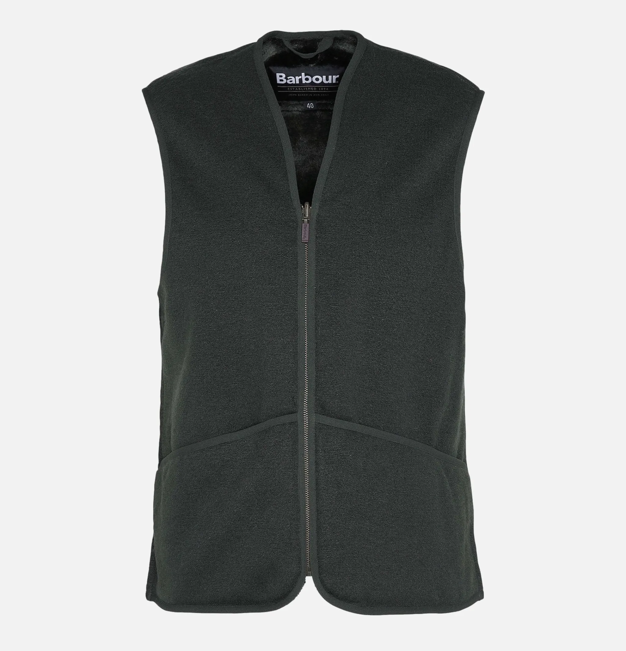 BARBOUR Warm Pile Waiscoat Zip Sage< Vestes
