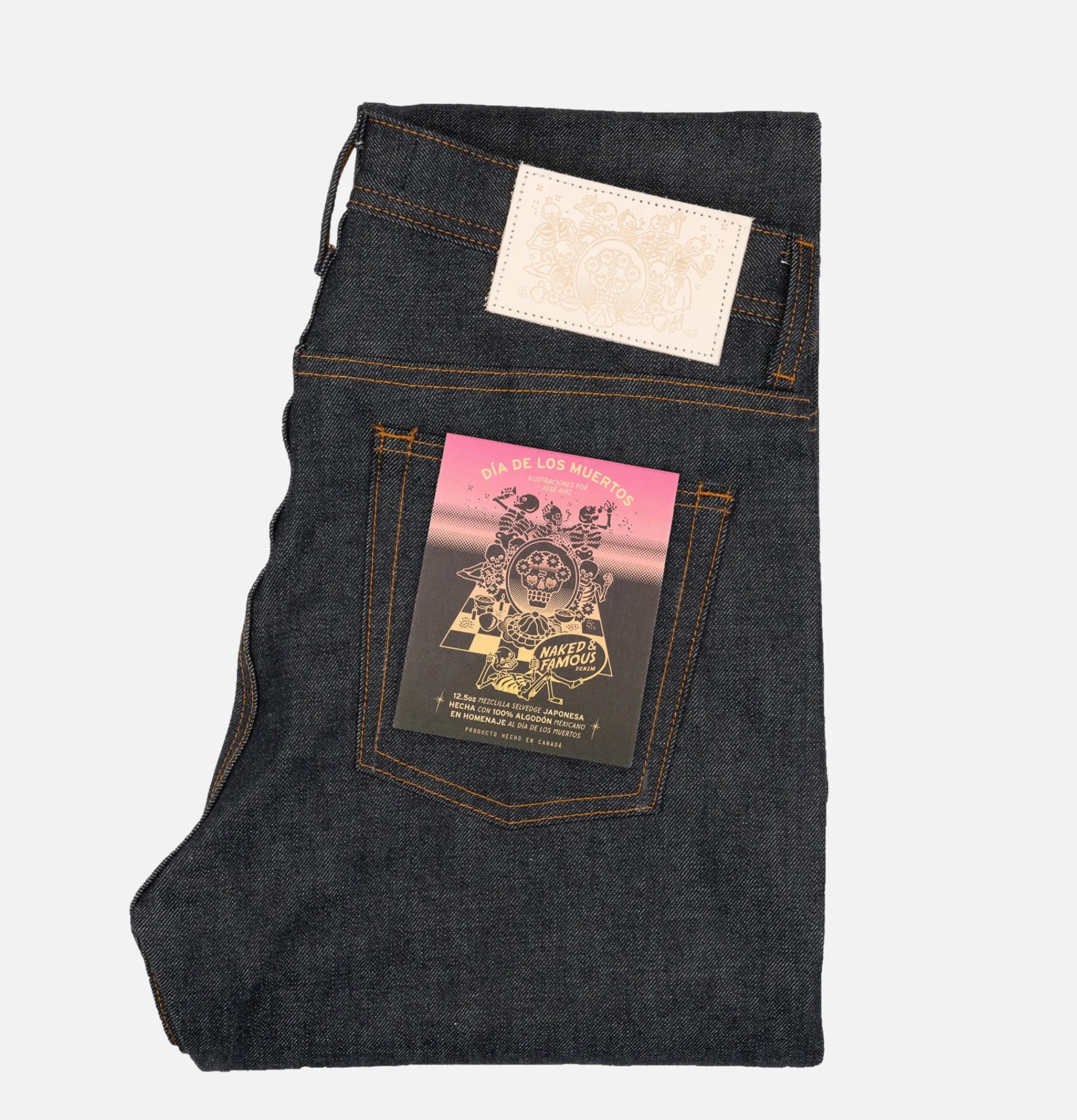 NAKED & FAMOUS Weird Guy Dia De Los Muertos< Jeans