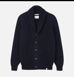 PEREGRINE Wilkinson Cardigan Wool Navy< Pulls & Cardigans