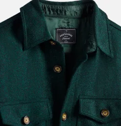 PORTUGUESE FLANNEL Wool Field Over Shirt Verte< Chemises
